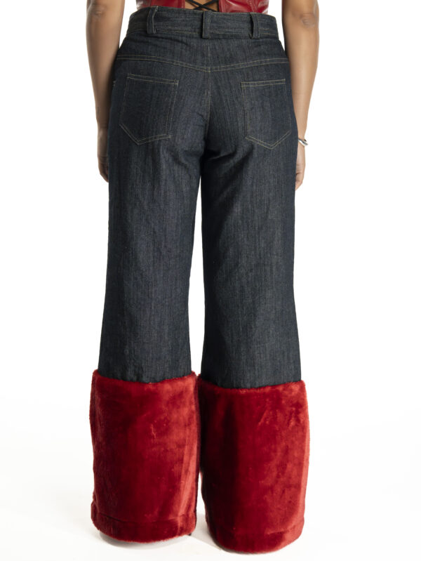Pantalón denim con pelo - Imagen 2